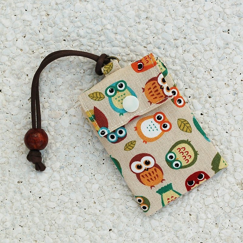 Penguin Owl Card Bag / Card Case Card Case - ID & Badge Holders - Cotton & Hemp Orange