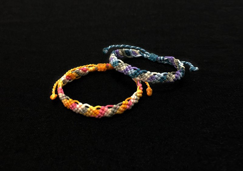 [Journey] Thick silk Wax thread woven bracelet - Bracelets - Other Materials Multicolor