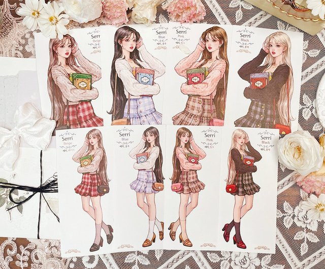 732.海外ステッカー HWARA Serri 8枚セット Serri - ショップ hwara ステッカー・シール - Pinkoi