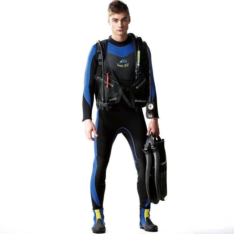 シュノーケリング用MITジャンプスーツ - 水着 メンズ - ゴム ブラック