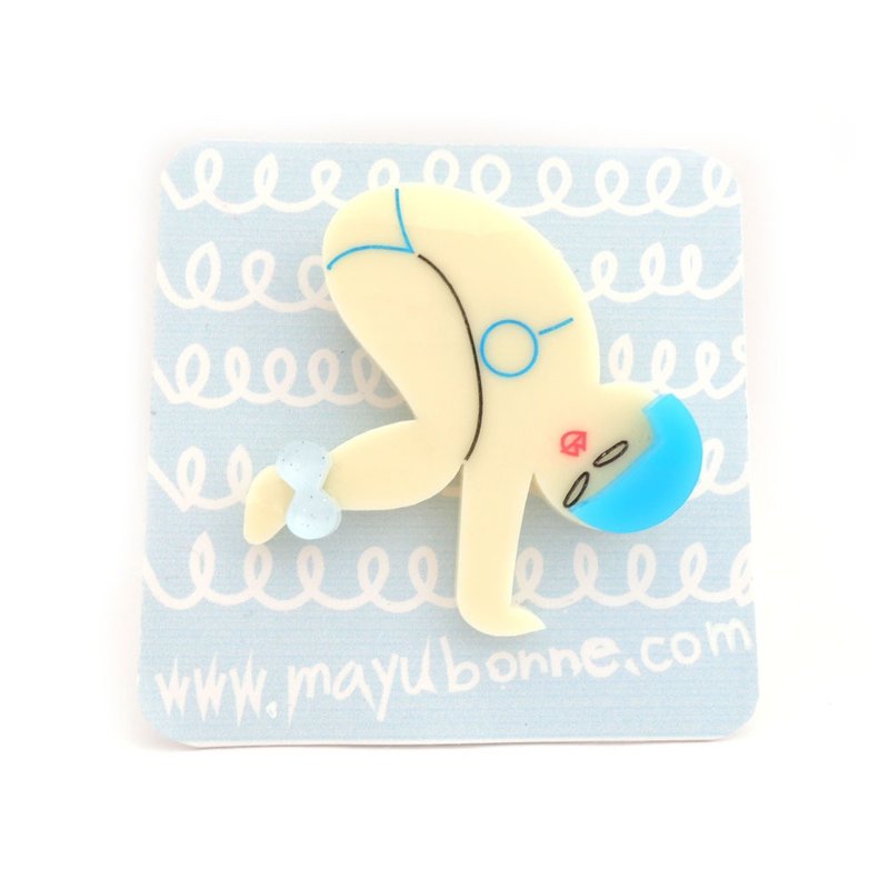 YOGA girls brooch/pin - 胸針 - 壓克力 藍色