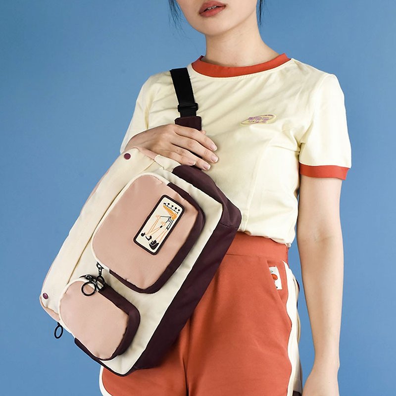 NULL original retro color crossbody bag roller girl nylon school bag - Messenger Bags & Sling Bags - Nylon Pink