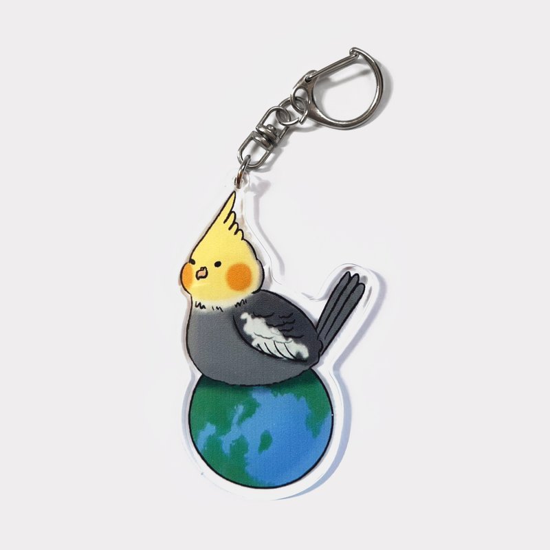 玄鳳鸚鵡 壓克力吊飾 | 地球玄鳳 - 鑰匙圈/鑰匙包 - 壓克力 