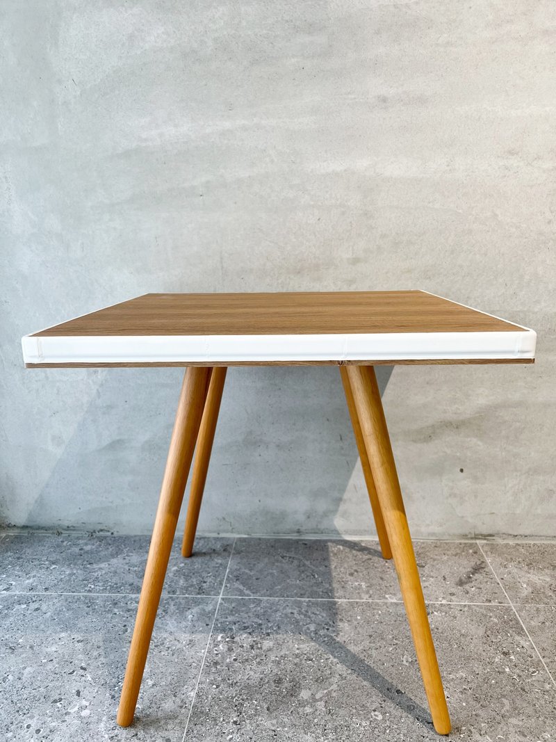 H+H Interiors Home Ceramic Tile Wooden Dining Table - เฟอร์นิเจอร์อื่น ๆ - ไม้ สีกากี