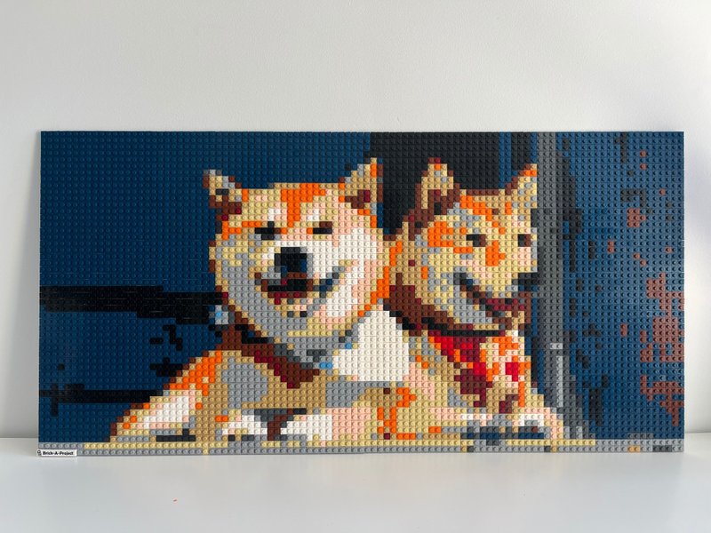 寵物樂高化積木馬賽克拼圖 80x40cm - 似顏繪/客製畫 - 塑膠 