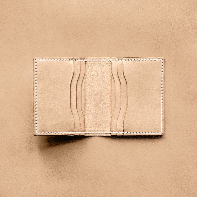 6 Card Holder。Leather Stitching Pack。BSP004 - ที่เก็บนามบัตร - หนังแท้ สีเหลือง