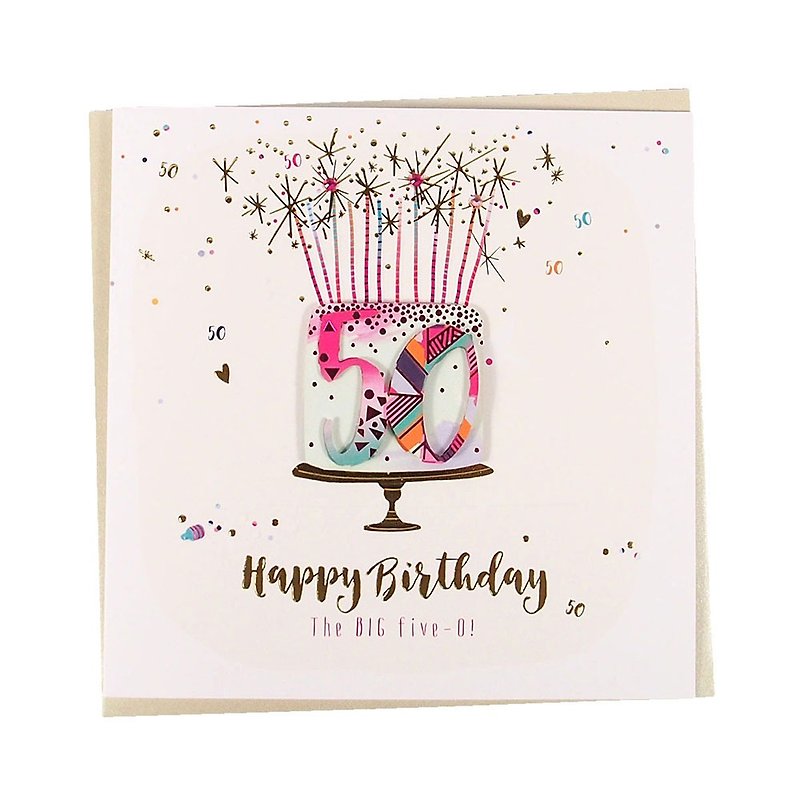 Celebrating 50th Birthday [Strawberry Fizz TP Card - Birthday Blessing] - Cards & Postcards - Paper Multicolor