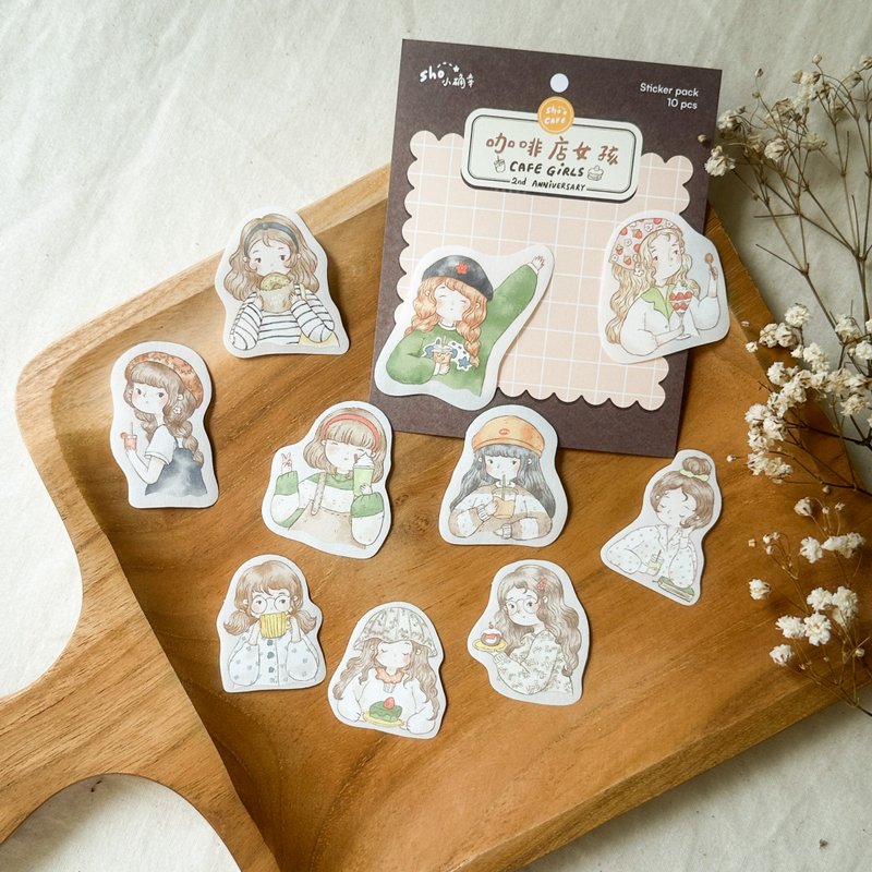 Cafe Girls Washi Sticker Pack - สติกเกอร์ - กระดาษ 