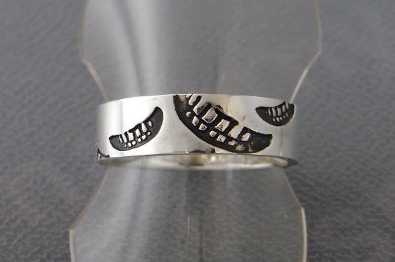 smile stamp flat ring sterling silver jewelry " smile stamp ring_S" s_m-R.10 ( 微笑 笑靥 笑脸 銀 戒指 指环 刻印 刻章) - General Rings - Other Metals 
