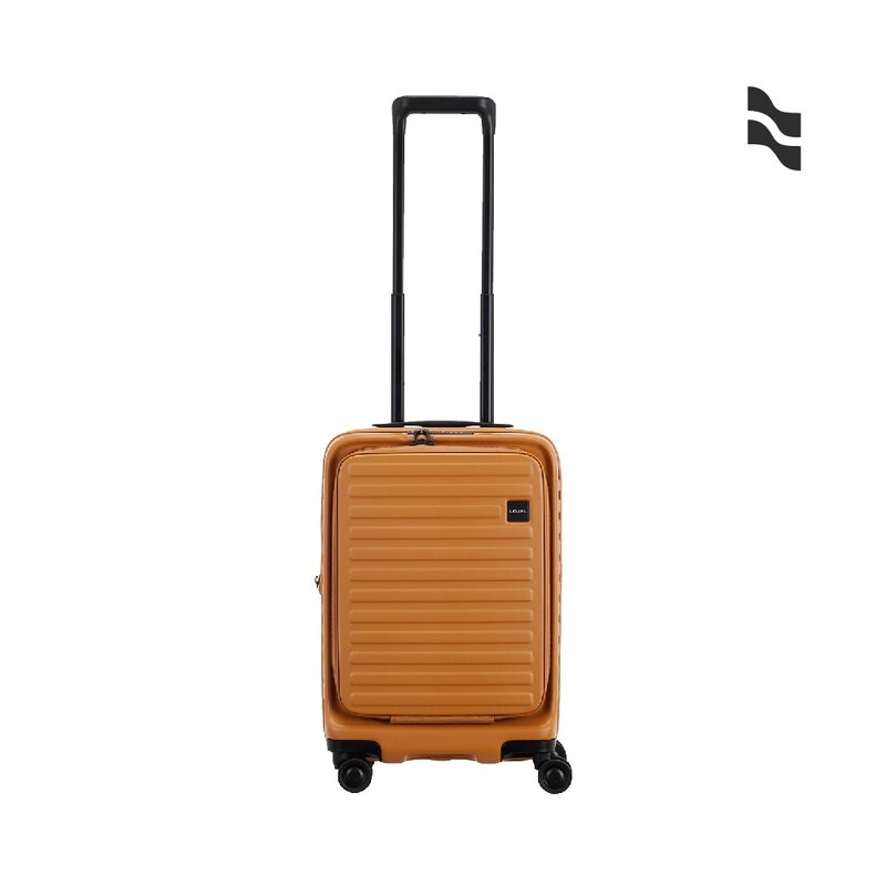 【升級版】【LOJEL】CUBO 19吋前開擴充 登機箱 黃金焦糖 - 行李箱/旅行袋 - 塑膠 橘色