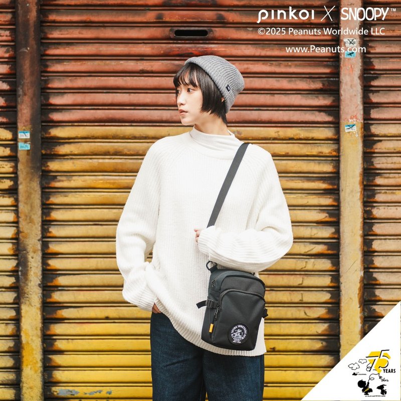SNOOPY側背包 斜背包 YKK 防潑水 台灣製 - 側背包/斜背包 - 尼龍 黑色