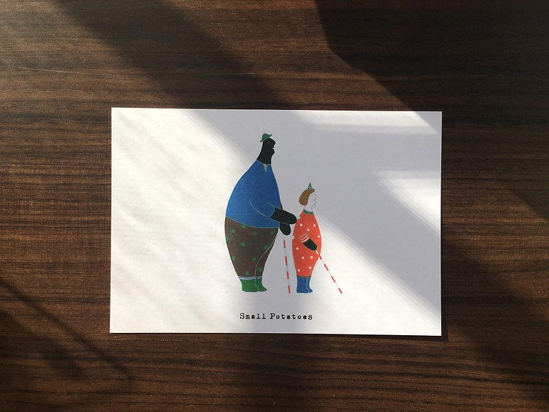 小さなジャガイモのポストカード/ブラインド_ミミズ王国の女王と女王 - カード・はがき - 紙 ホワイト