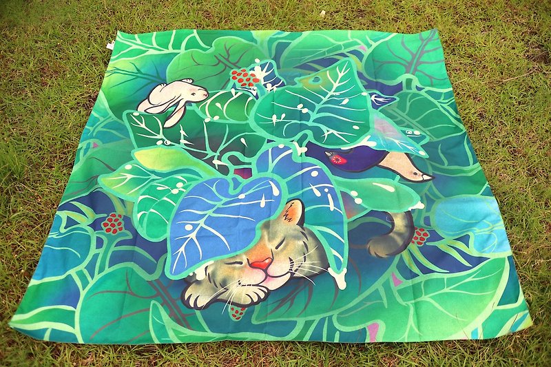 【スクエアマット】お昼寝（防水ピクニックマット） - 絨毯・カーペット - ポリエステル グリーン