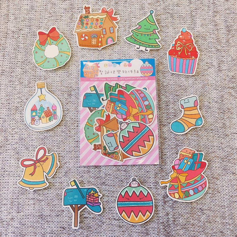 Sweet Secret dense x | Christmas items set sticker pack (10pcs) - สติกเกอร์ - กระดาษ 