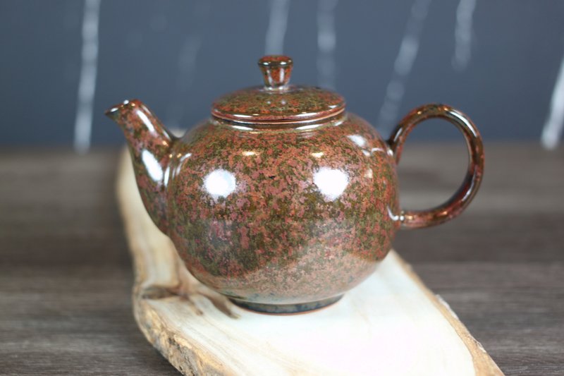 【送禮好物】薇紅 天目釉 圓滿茶壺 鶯歌名家葉敏祥作品 - 茶壺/茶杯/茶具 - 陶 