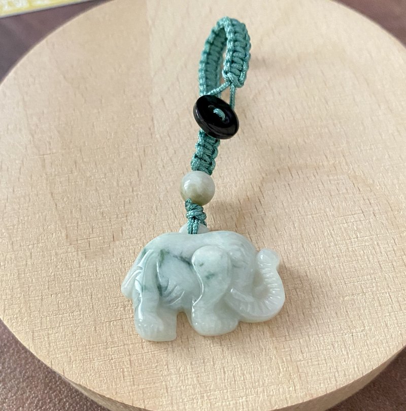 ʚ(圓的兔几)ɞ   掛件 ๑翡翠大象(飄花) - 吊飾/掛飾 - 玉石 綠色