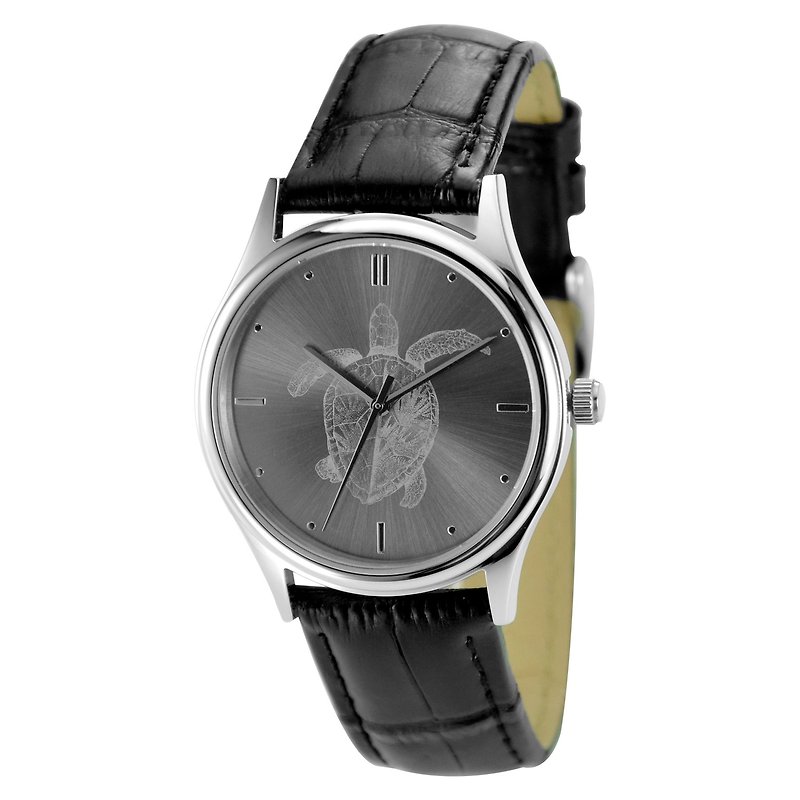 太陽紋錶面手錶 (海龜) 中性設計 全球免運 - 男裝錶/中性錶 - 不鏽鋼 灰色