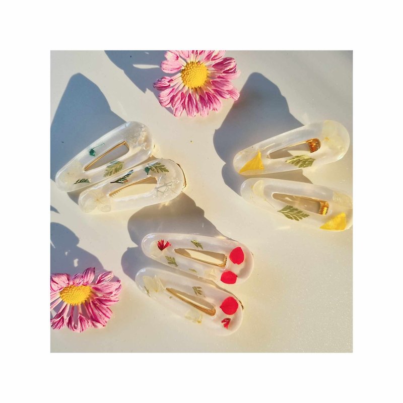 resin flower hair clips - 髮夾/髮飾 - 樹脂 