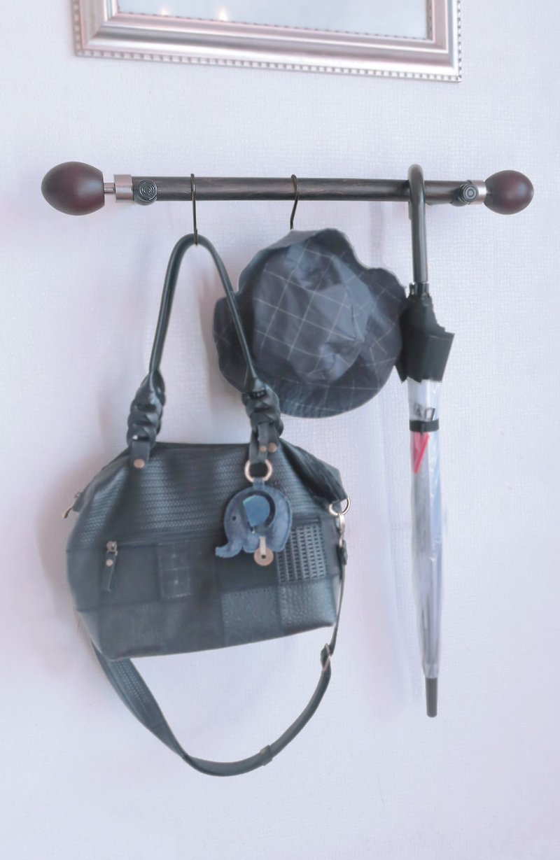 [Solid Wood] Wall Hanger Hook Storage Doorside Umbrella Holder - ตะขอที่แขวน - ไม้ สีนำ้ตาล