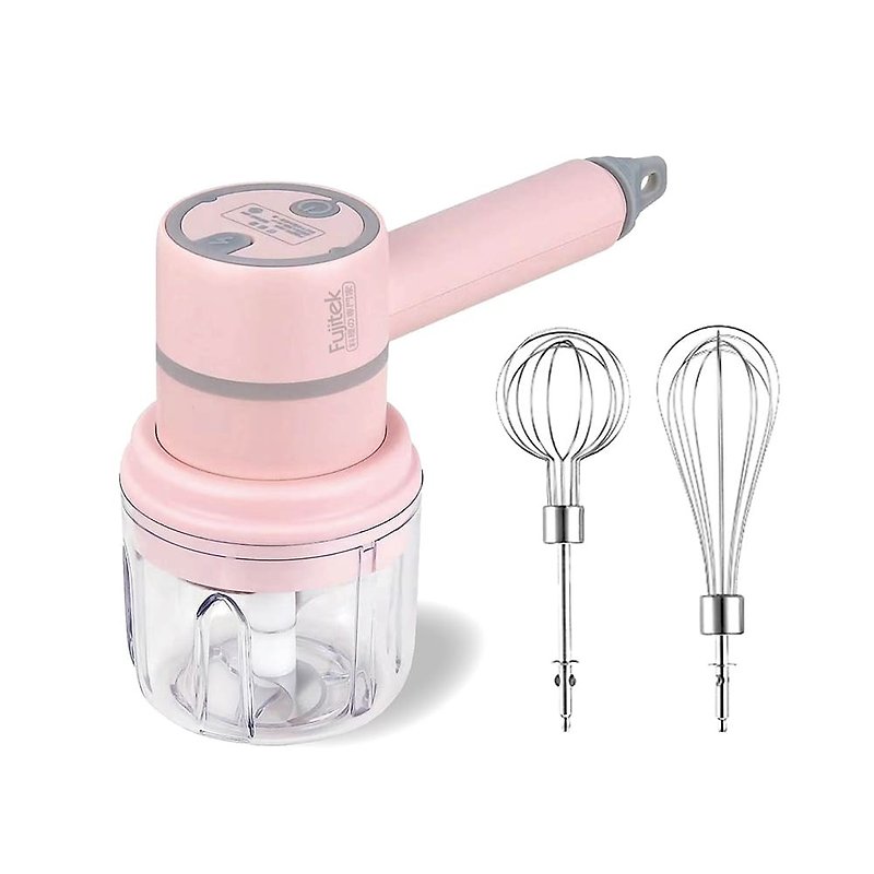 【富士電通】三合一電動調理攪拌器組 - 廚房電器 - 其他材質 粉紅色