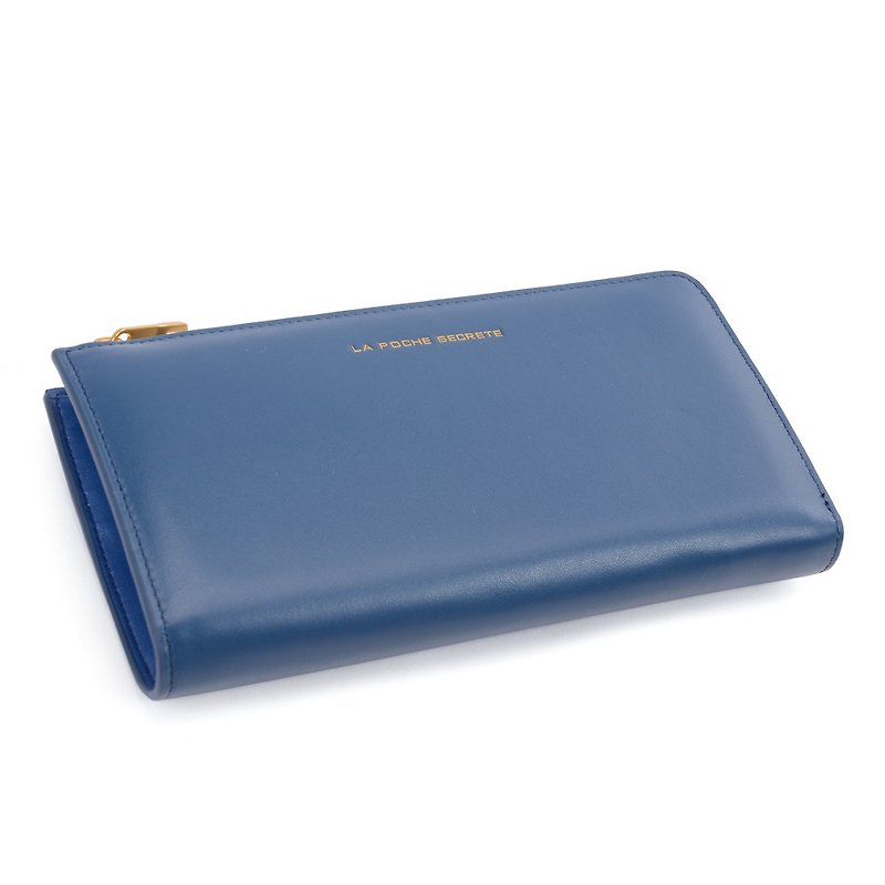 【FUGUE Origin】 L-shaped ZIP PURSE - Wallets - Genuine Leather Blue