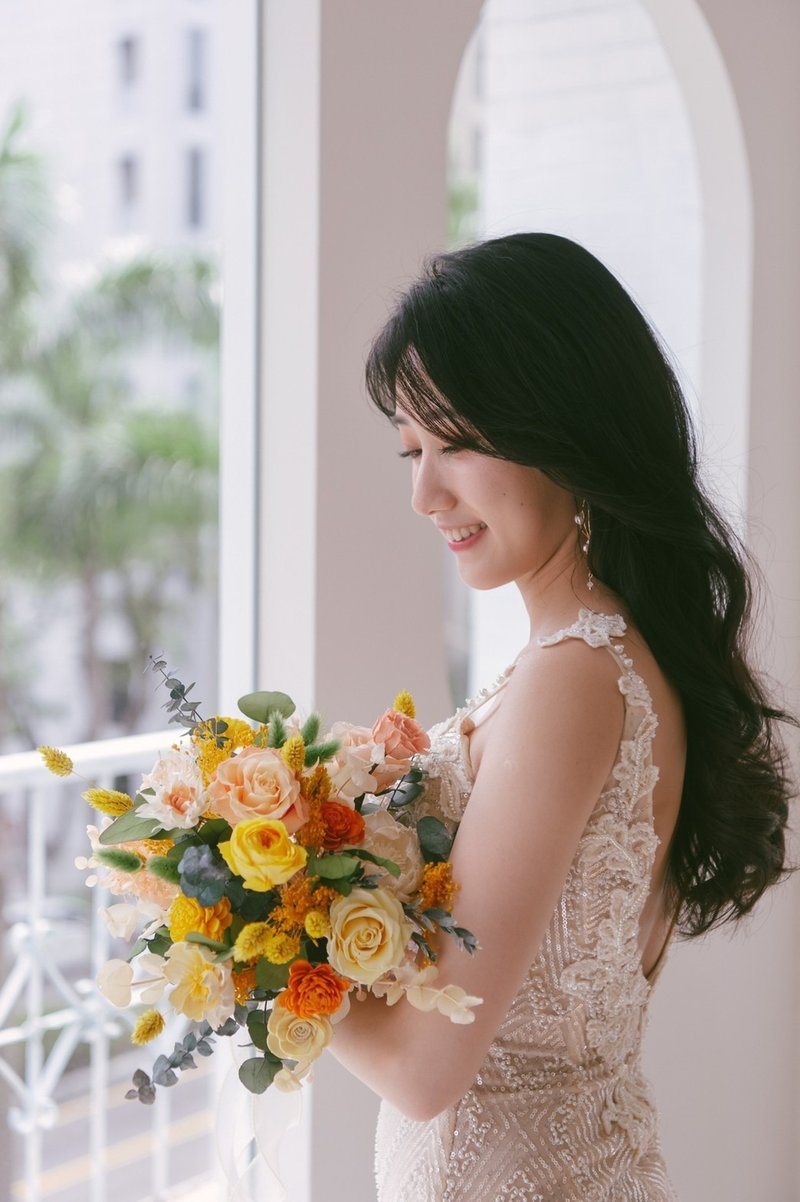 經典球型新娘捧花/ 乾燥花 /永生花捧花 /不凋花捧花 /客制捧花 - 乾燥花/永生花 - 植物．花 