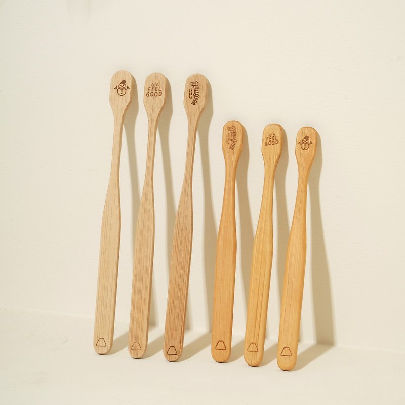 A combination of 6 handmade environmentally friendly bamboo stirring rods (small head long*3, big head short*3) - อื่นๆ - ไม้ไผ่ สีนำ้ตาล