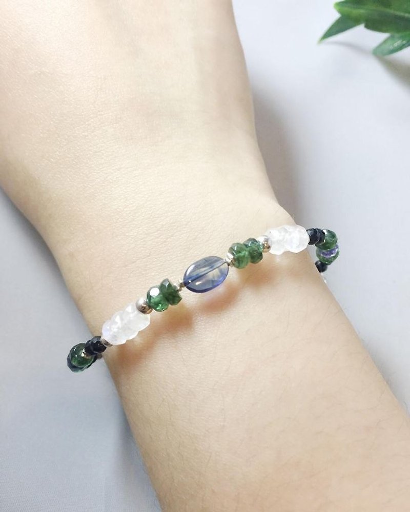 MH Sterling Silver Natural Stone Custom Series _ Peter Pan (Limited: 1) - Bracelets - Gemstone Green