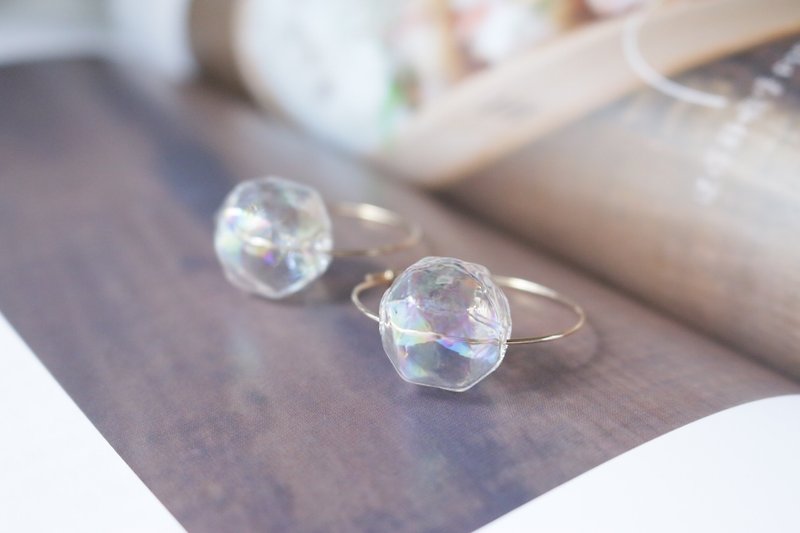 Earring glass-ice cream- - Earrings & Clip-ons - Gemstone Transparent