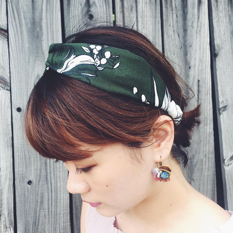 mer mer Elastic hair band - Hair Accessories - Polyester Green