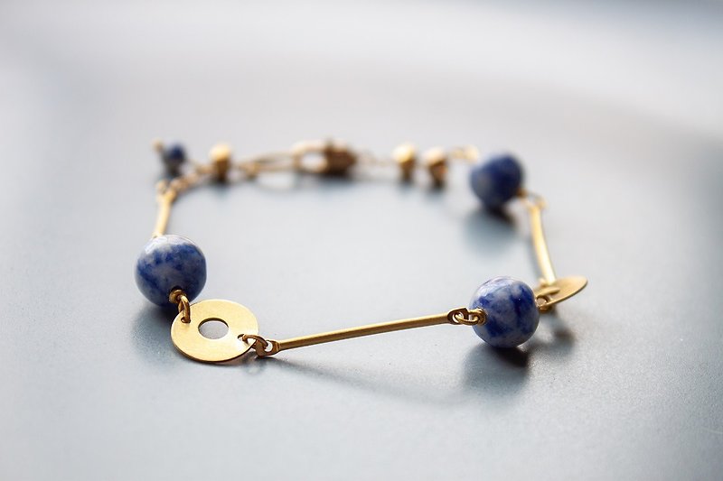 Deep pool Blue mist   - bracelet - Bracelets - Copper & Brass Blue