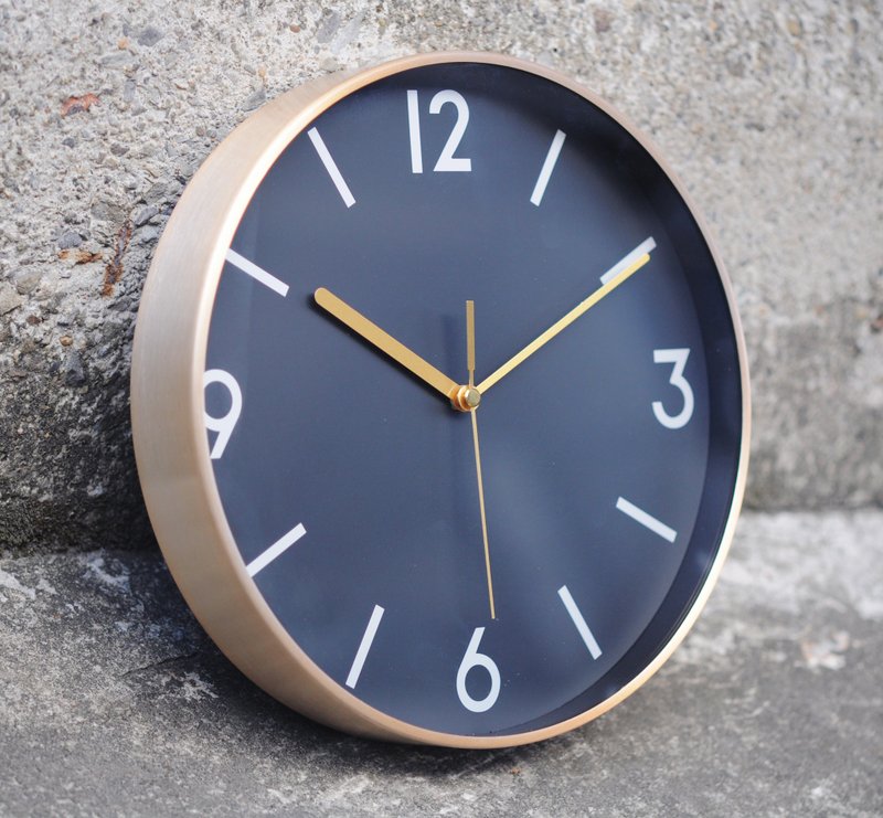 Oro-Clean Fog Gold Wall Clock Silent Metal - นาฬิกา - โลหะ สีกากี