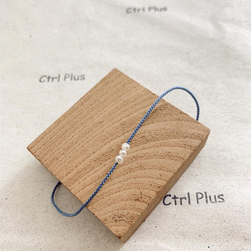 ::2024年雙魚座 幸運色:: 珍珠與淺藍 - 手鍊/手環 - 珍珠 藍色