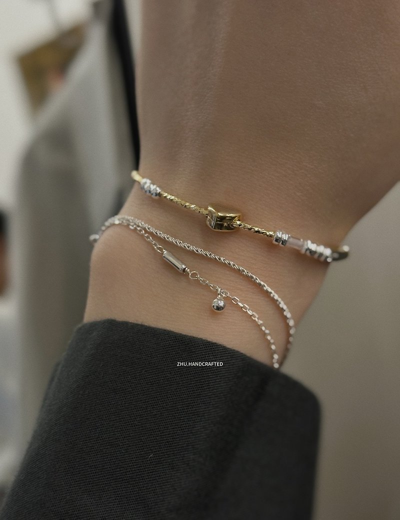 Zhu.handcrafted__Sunset__pure copper electroplated 14K gold/simple/love - Bracelets - Sterling Silver 