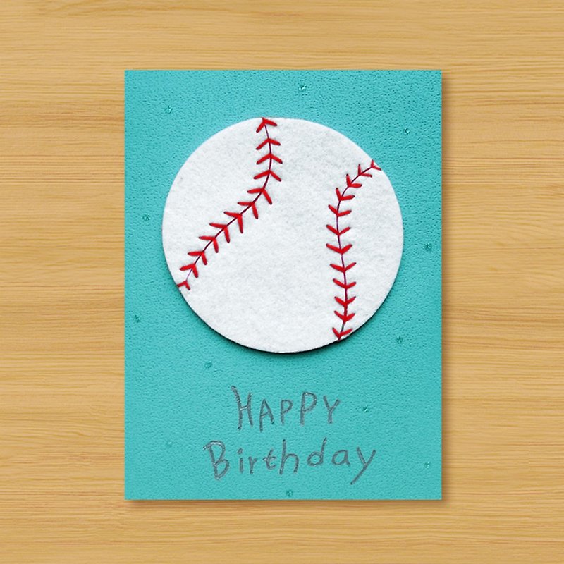 Handmade cards _ Hot-blooded baseball birthday card.... Thank you card, valentine card, universal card - การ์ด/โปสการ์ด - กระดาษ สีน้ำเงิน