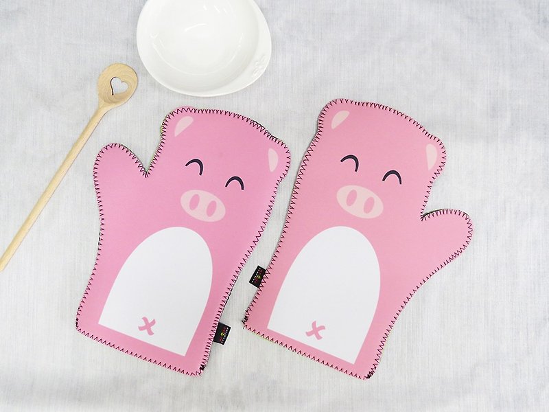 アニマルパーティー多機能保護手袋-柔らかい豚（エントリー/ライトカッティングマットのペアが含まれています） - その他 - その他の素材 ピンク