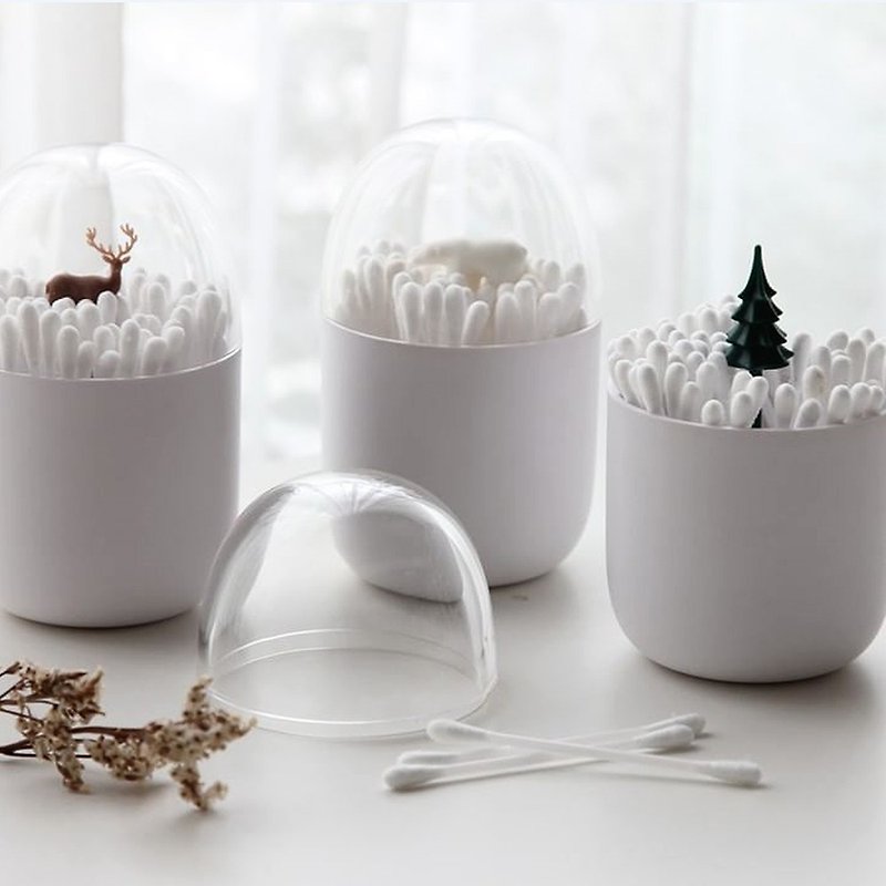 QUALY cotton swab jars (set of 3) - Storage - Plastic Transparent