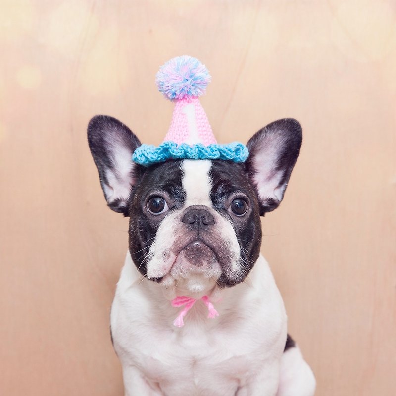 生日派對數字潮帽-螢光粉 - 寵物衣服 - 聚酯纖維 粉紅色