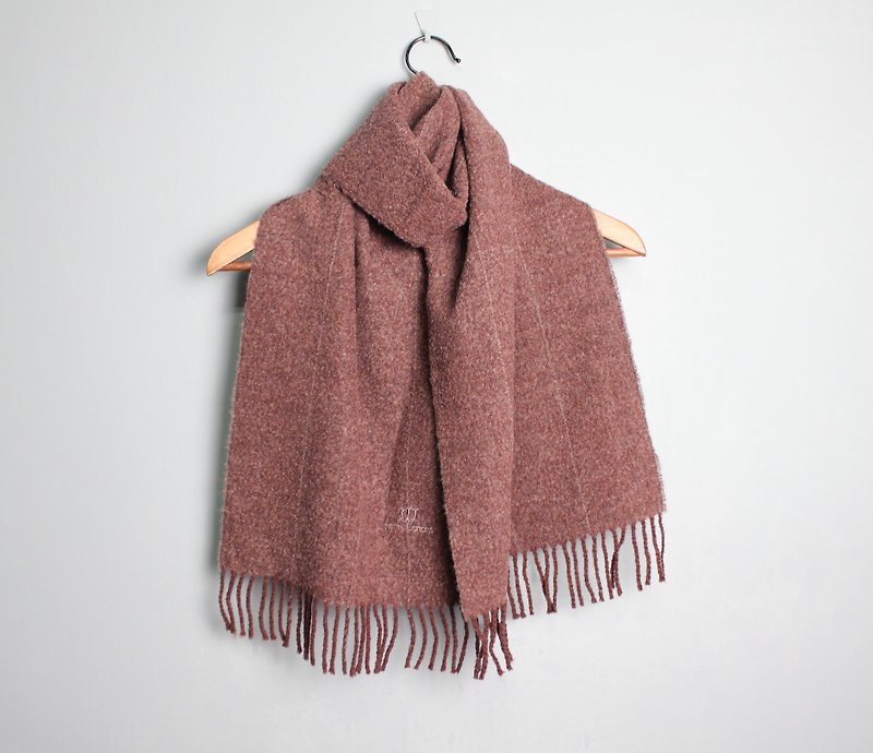 FOAK vintage brown purple snowflake straight striped scarf - Knit Scarves & Wraps - Wool 