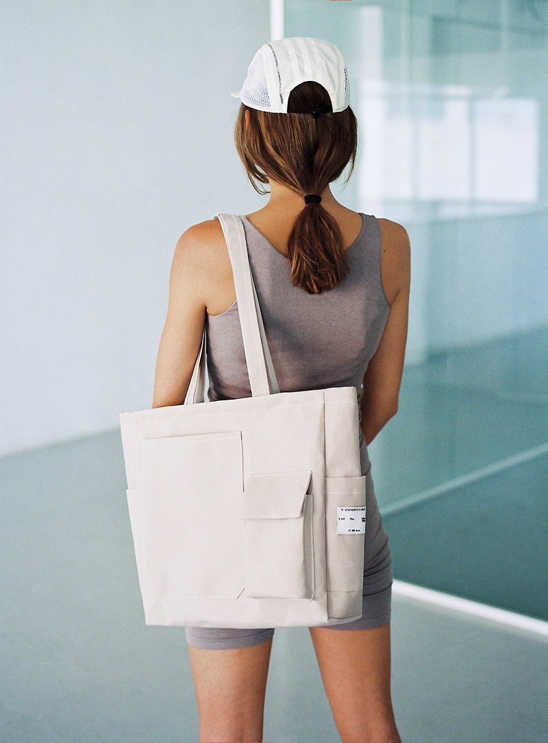 |Handmade in Spain | Ölend Cosmic Canvas Tote Bag (Marble White) - Laptop Bags - Eco-Friendly Materials Blue
