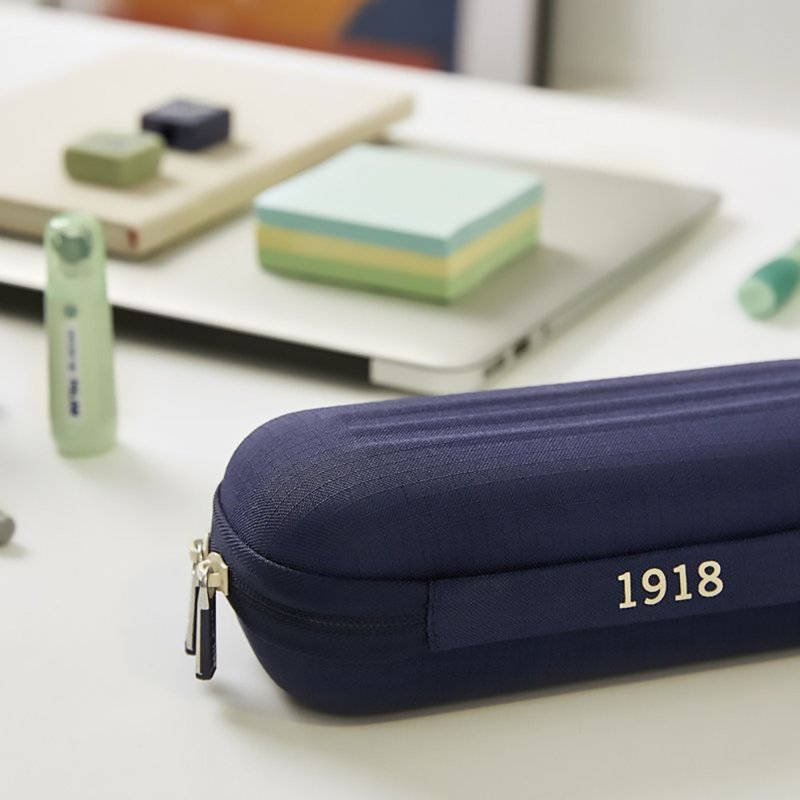 MILAN hard shell pencil case_1918 series_indigo blue - กล่องดินสอ/ถุงดินสอ - เส้นใยสังเคราะห์ สีน้ำเงิน