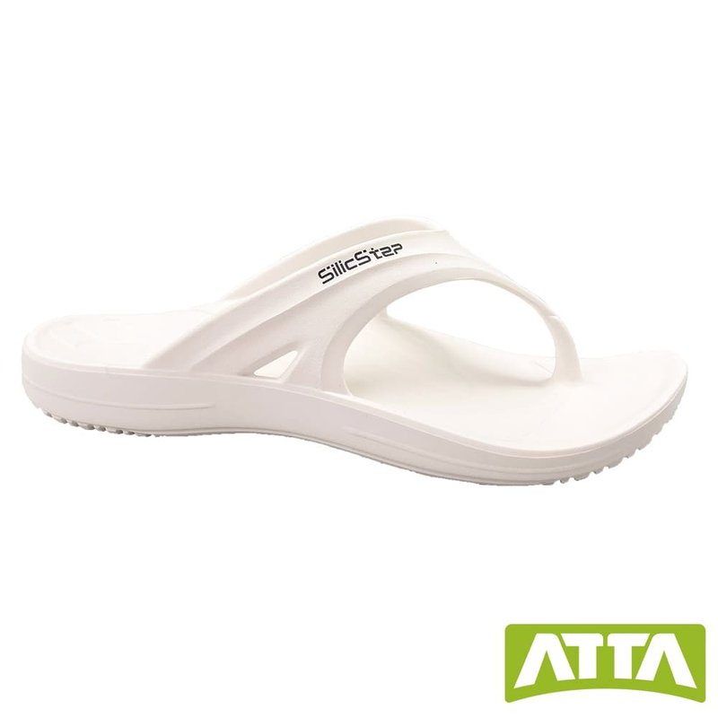 【ATTA】SilicStep plastic-reducing and eco-friendly arch flip-flops - white - รองเท้าแตะ - พลาสติก ขาว