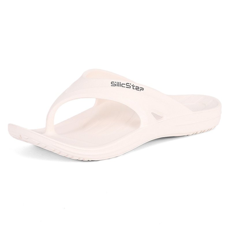 【ATTA】SilicStep 矽晶減塑環保足弓夾腳拖鞋-白 - 拖鞋 - 塑膠 白色