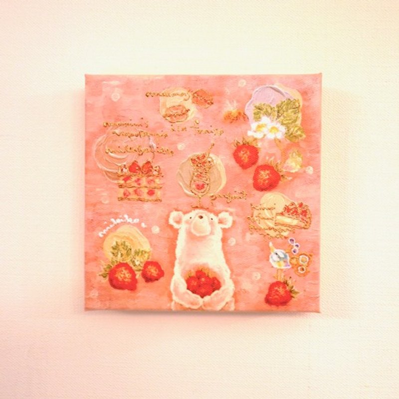 Art canvas panel, strawberry color - General Rings - Other Metals 