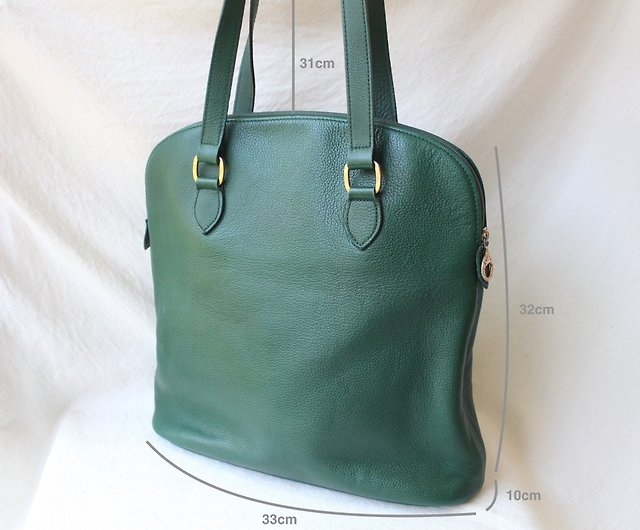 Longchamp Green Leather Bucket Bag