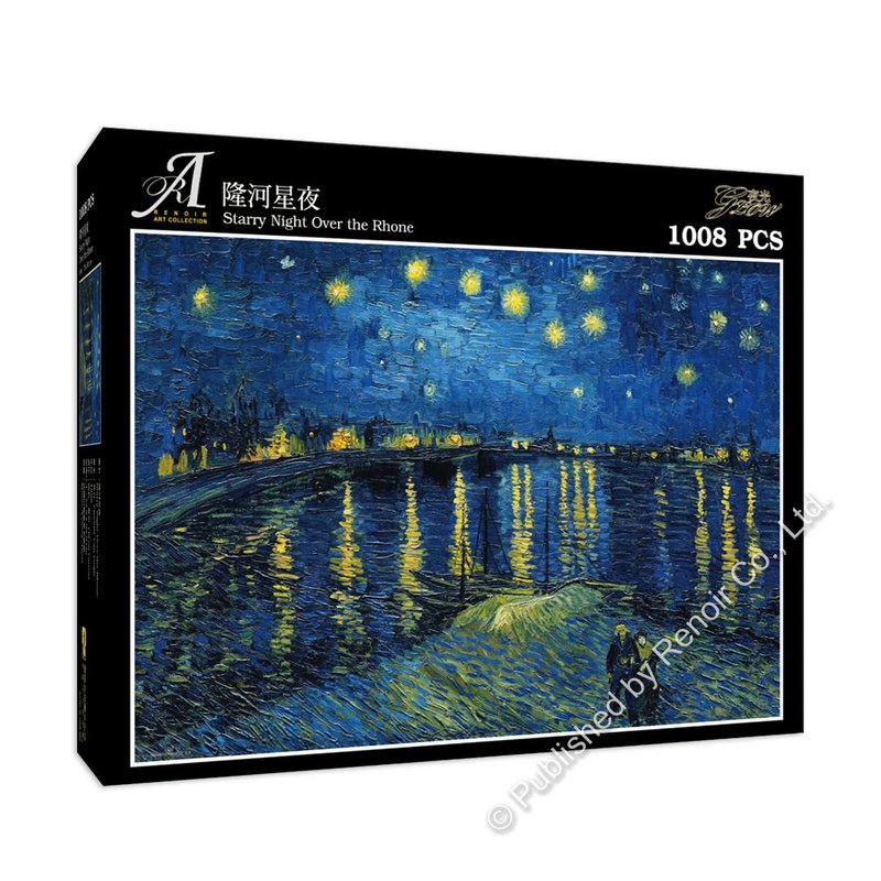 雷諾瓦拼圖文化坊/隆河星夜/1008片拼圖/梵谷/夜光 - 拼圖 - 紙 