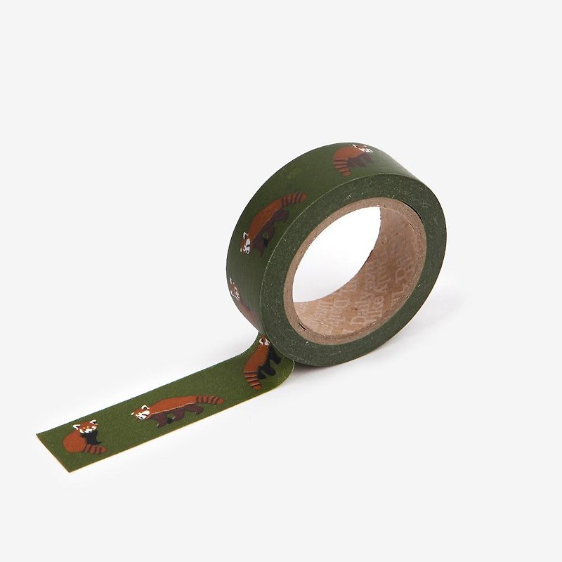 Dailylike single roll of paper tape -51 red panda, E2D29502 - Washi Tape - Paper Green