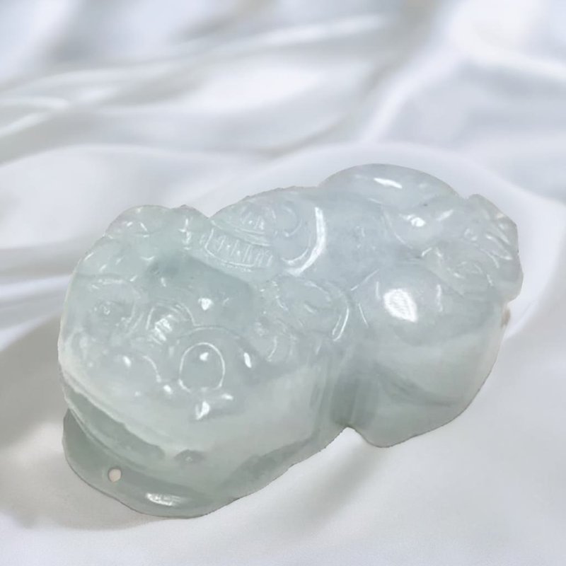 [Lucky Beast] Ice Jade God of War Pixiu | Natural Burmese Jade | Gift - Charms - Jade Transparent