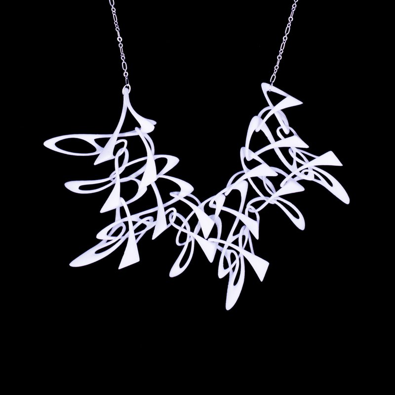 Counterpoint necklace 2.0 對位項鍊  // 3D列印項鍊 - 白 - 項鍊 - 塑膠 白色