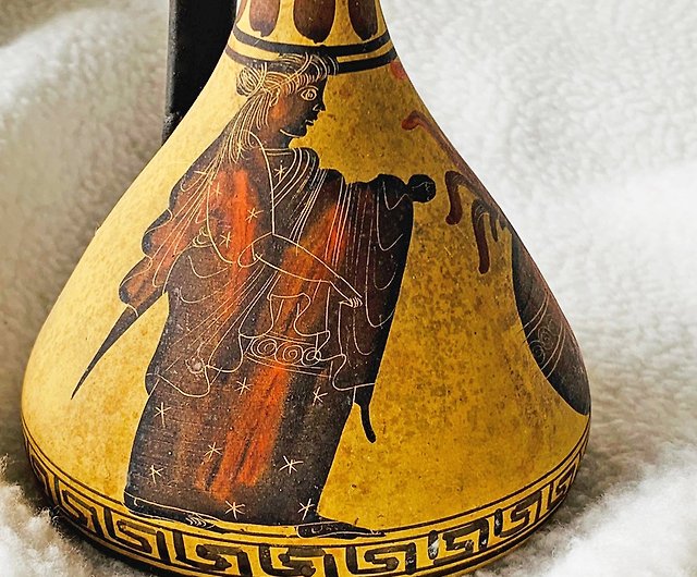 希臘仿古希臘手工陶瓷壺花瓶│復古仕女圖擺飾花器- 設計館瑞文堂花瓶